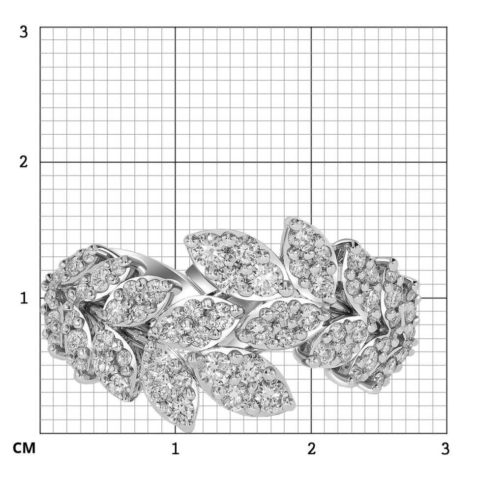 Кольцо из белого золота с бриллиантами (060224)