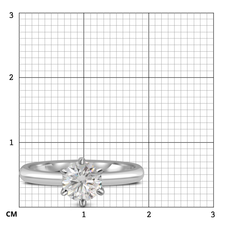 Помолвочное кольцо из белого золота с бриллиантом 
