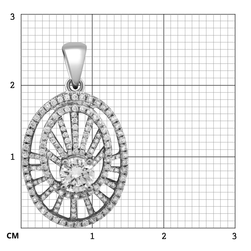 Кулон из белого золота с бриллиантами (023490)