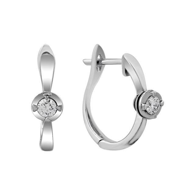 Серьги из белого золота с бриллиантами (015142)