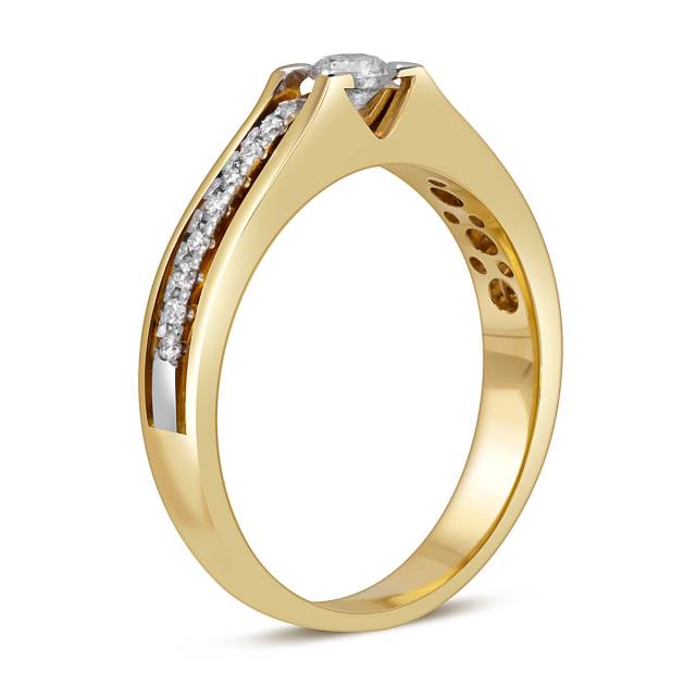 Помолвочное кольцо из жёлтого золота с бриллиантами (053826)