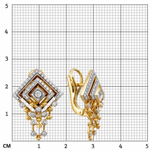 Серьги из жёлтого золота с бриллиантами