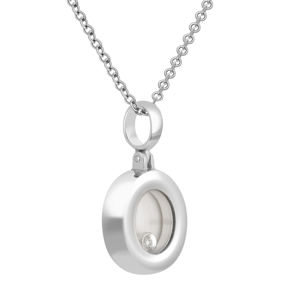 Кулон из белого золота с бриллиантом (039723)