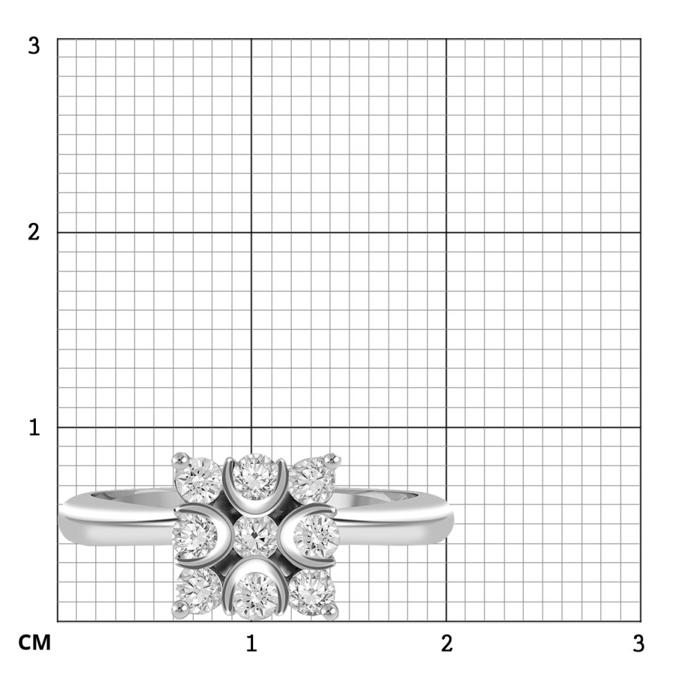 Кольцо из белого золота с бриллиантами (060132)
