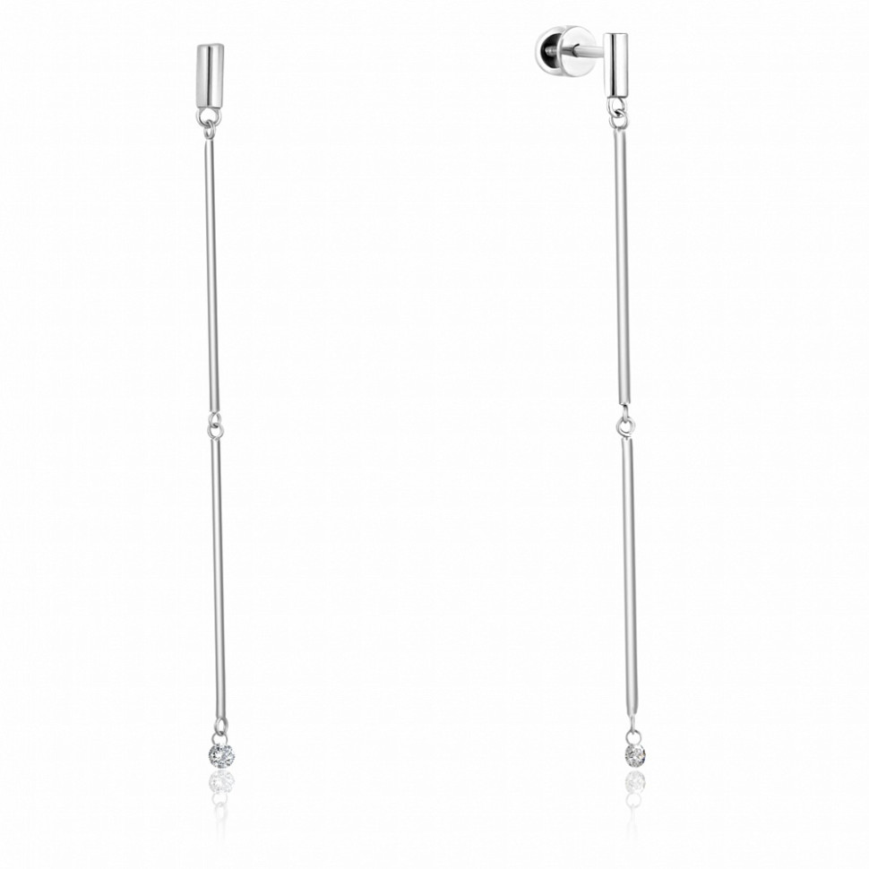 Серьги из белого золота с бриллиантами (047694)