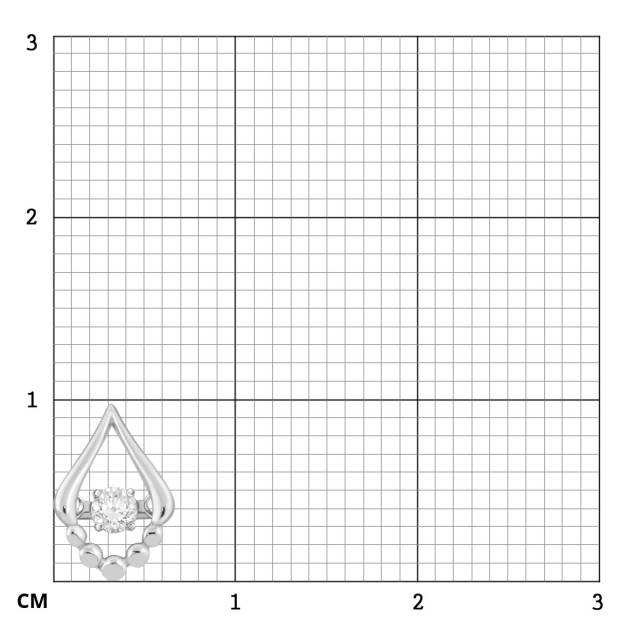 Кулон из белого золота с "плавающим" бриллиантом (041285)