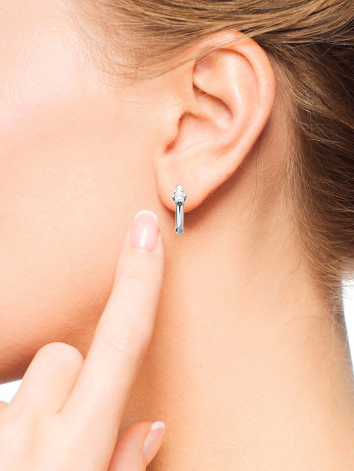 Серьги из белого золота с бриллиантами (023447)