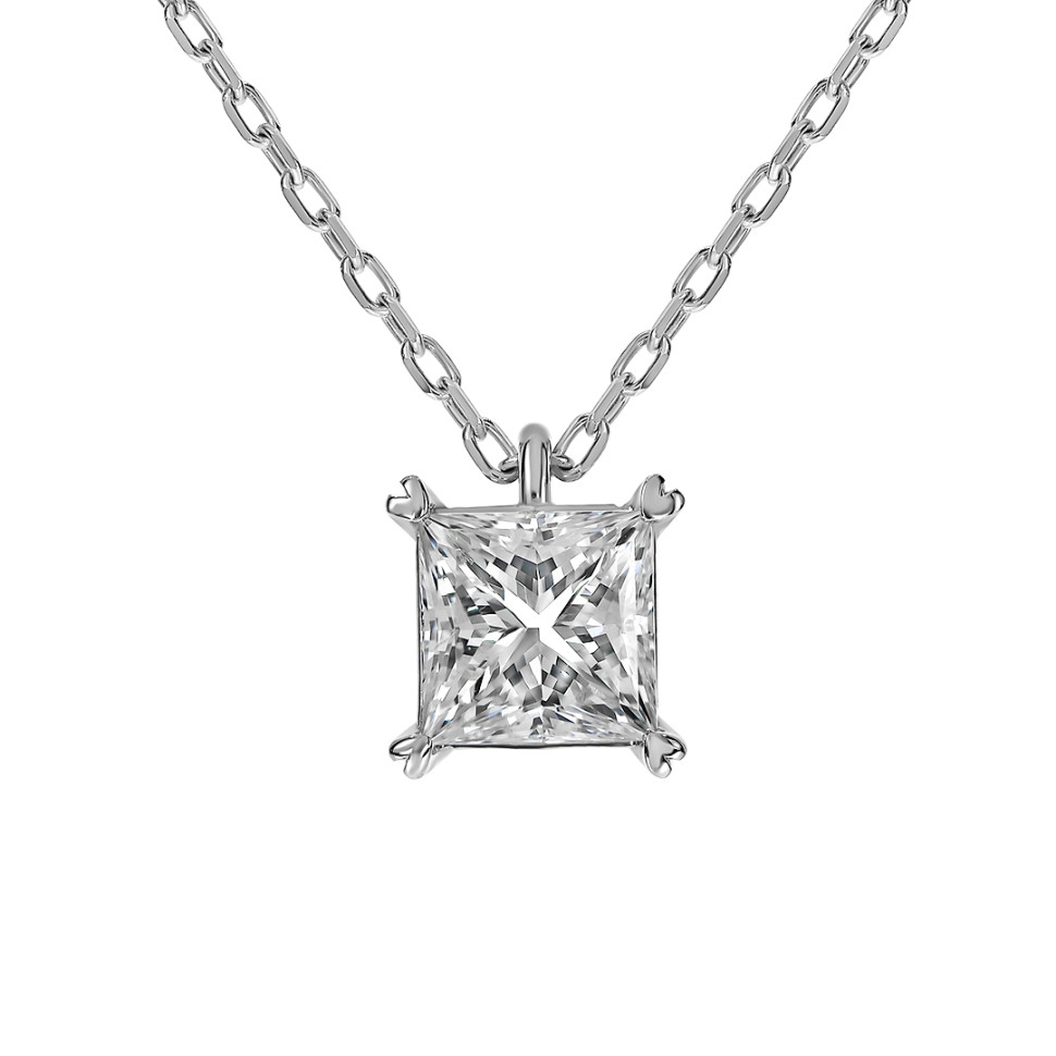 Колье из белого золота с бриллиантом (063259)