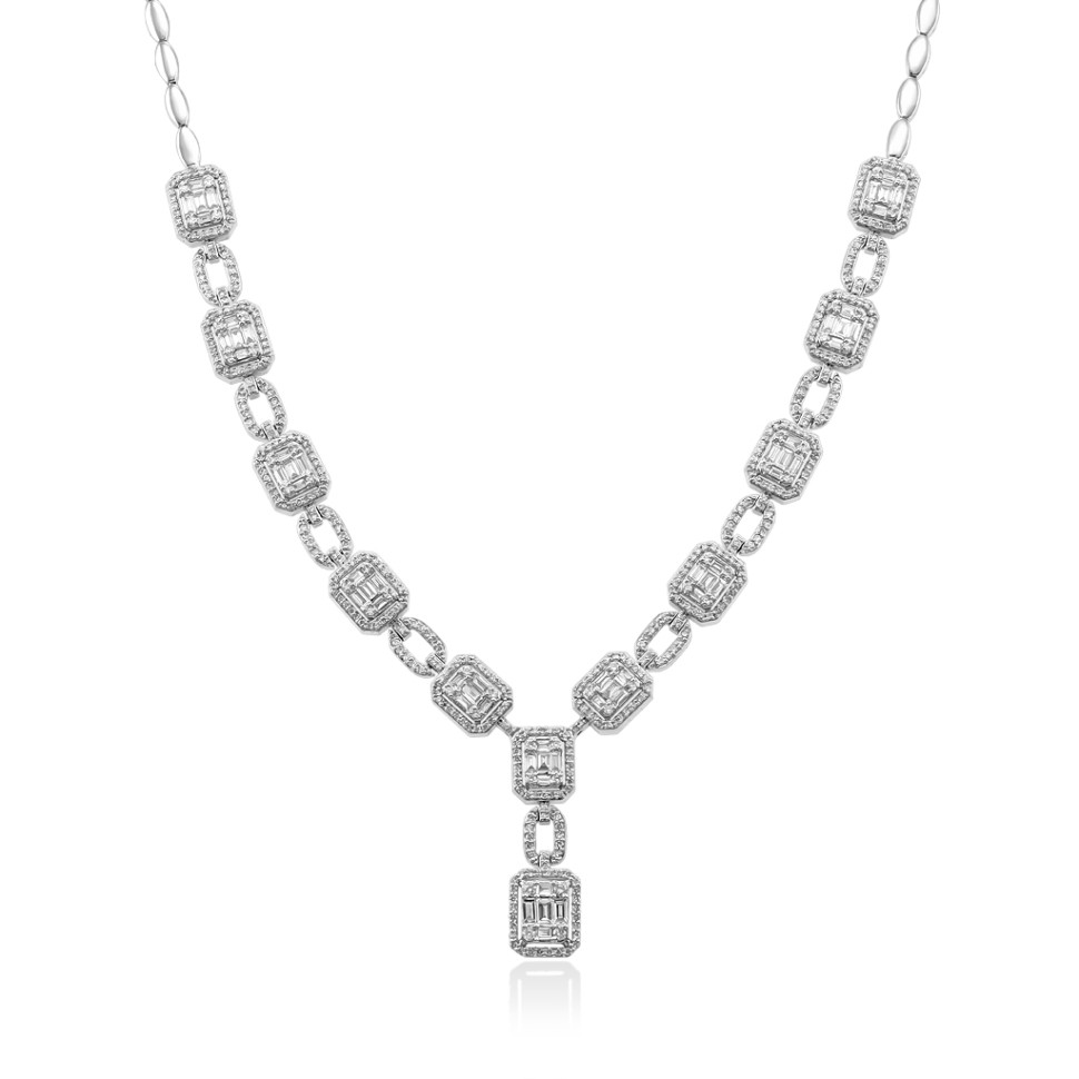 Колье из белого золота с бриллиантами (050735)