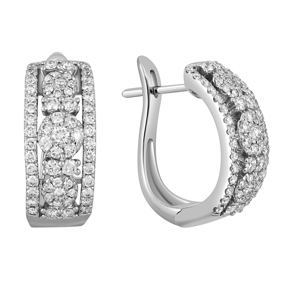 Серьги из белого золота с бриллиантами (048450)