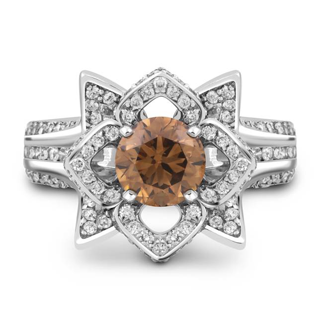 Кольцо из белого золота с бриллиантами (048173)