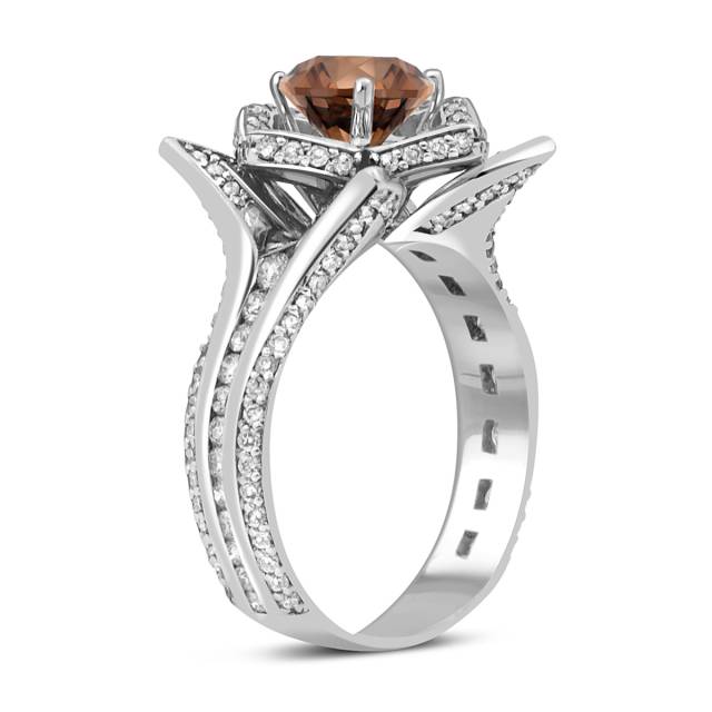 Кольцо из белого золота с бриллиантами (048173)