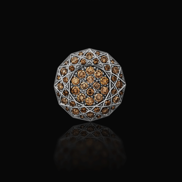 Серьги двусторонние из белого золота с бриллиантами (017858)