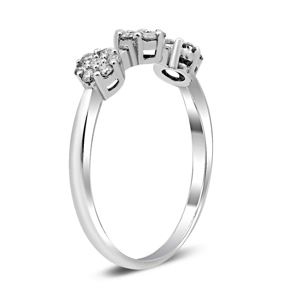 Кольцо из белого золота с бриллиантами (018716)