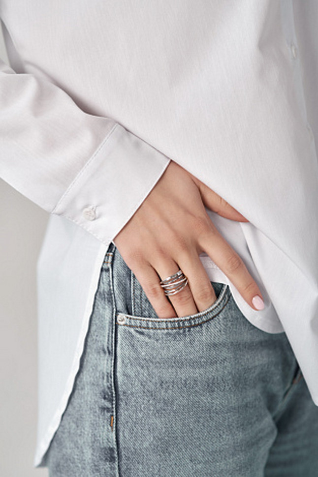 Кольцо из белого золота с бриллиантами (043114)