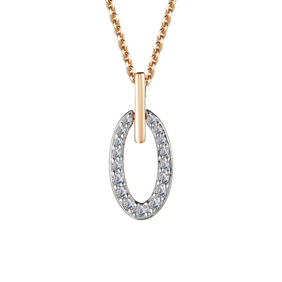 Колье из красного золота с бриллиантами (049606)