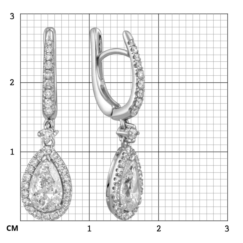 Серьги из белого золота с бриллиантами 