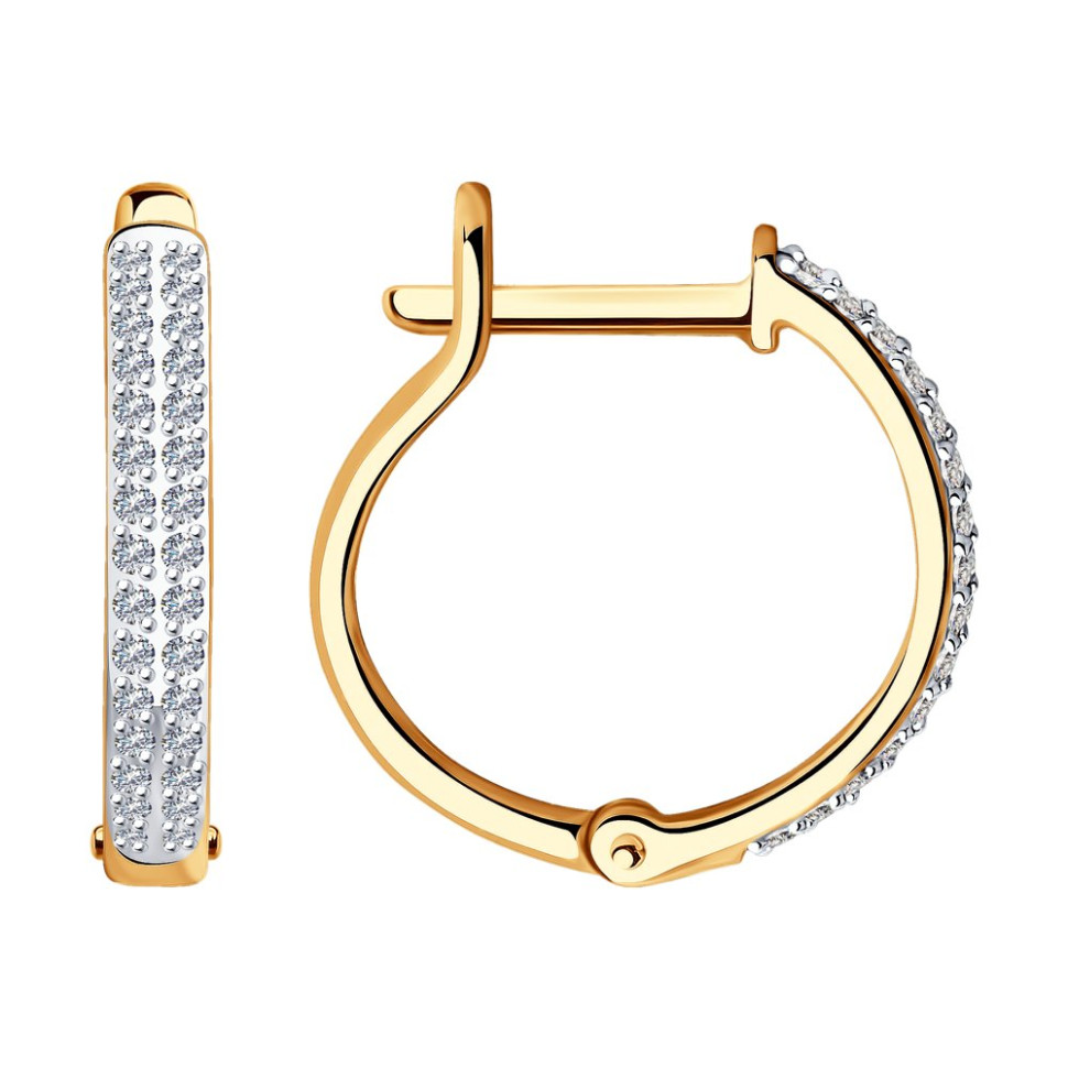 Серьги из красного золота с бриллиантами (042898)