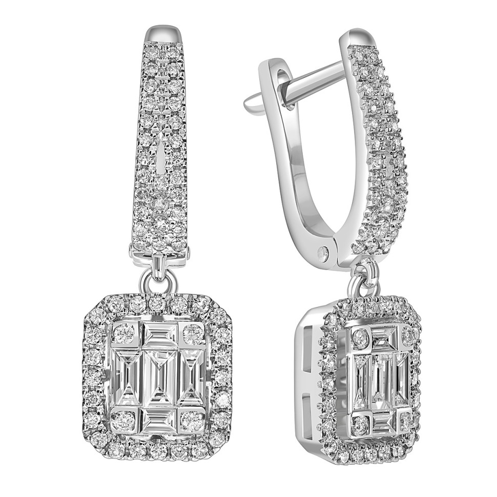 Серьги из белого золота с бриллиантами (059109)