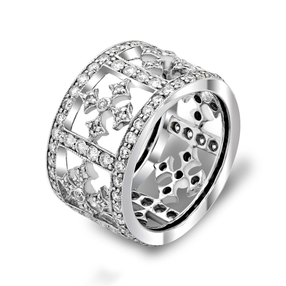 Кольцо из белого золота с бриллиантами (019897)