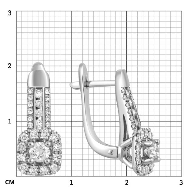 Серьги из белого золота с бриллиантами (048910)