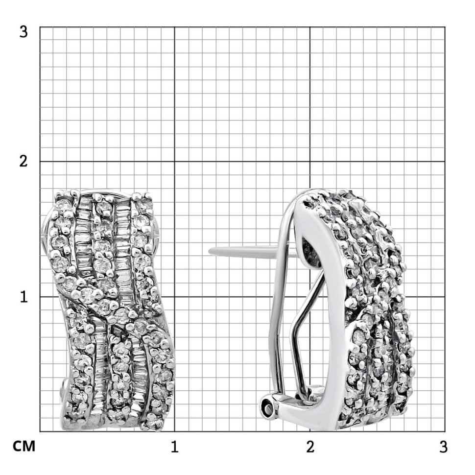 Серьги из белого золота с бриллиантами (014510)