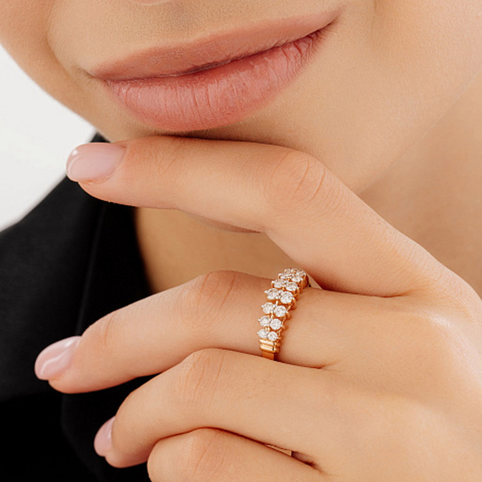 Кольцо из жёлтого золота с бриллиантами (053651)