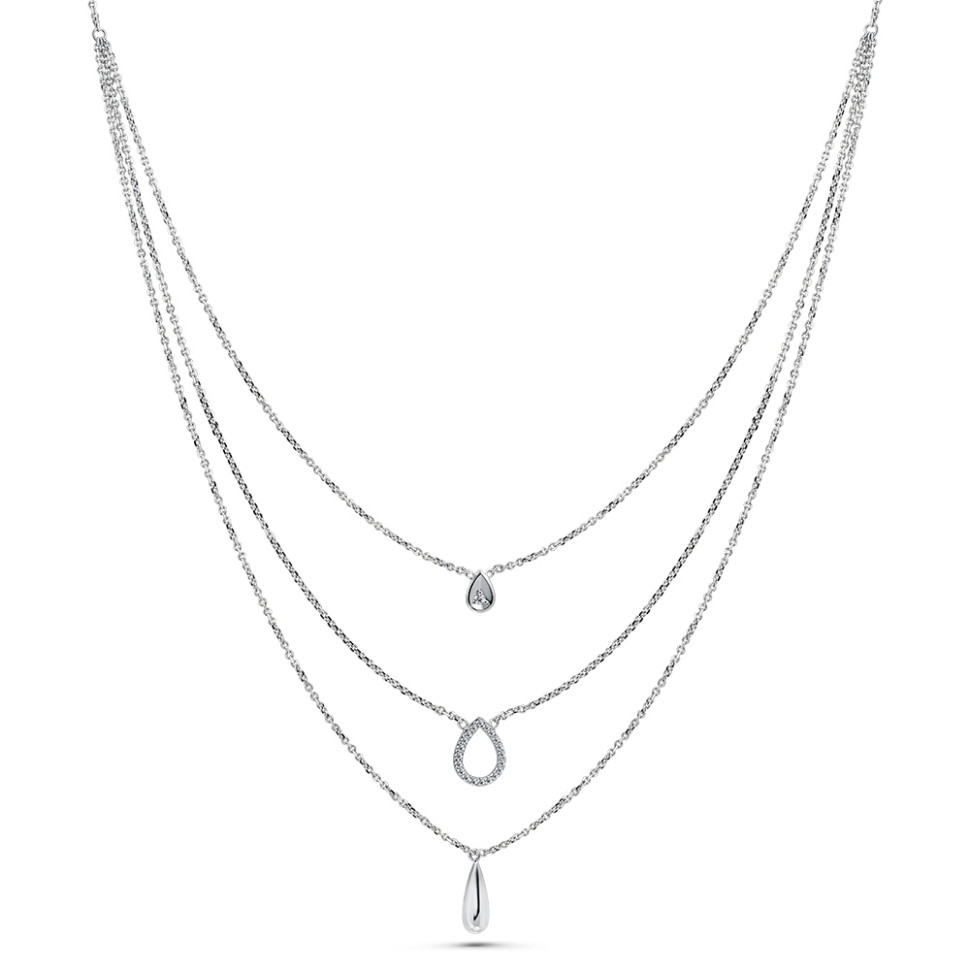 Колье из белого золота с бриллиантами (050527)