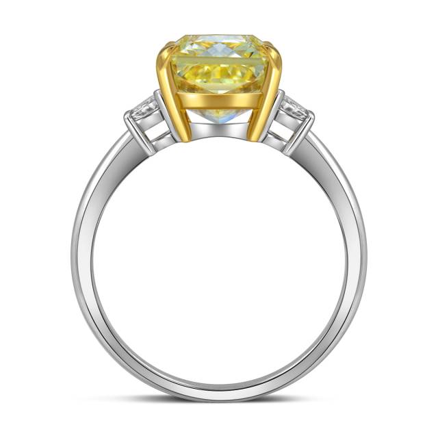 Помолвочное кольцо из белого золота с жёлтым бриллиантом (063211)