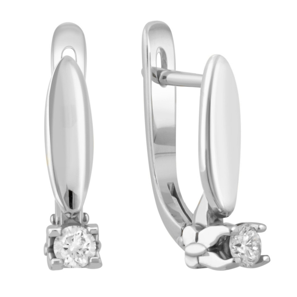 Серьги из белого золота с бриллиантами (025769)