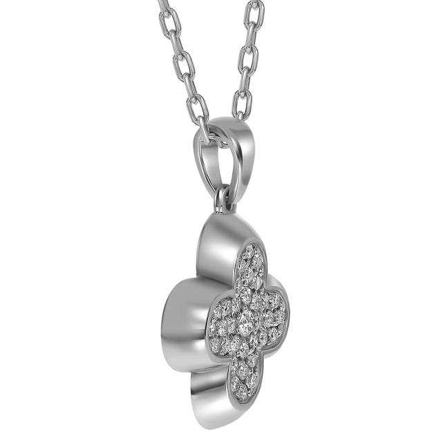 Кулон из белого золота с бриллиантами (060985)