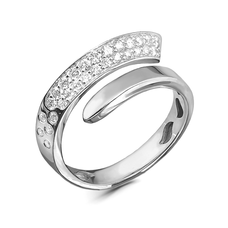 Кольцо из белого золота с бриллиантами (063019)