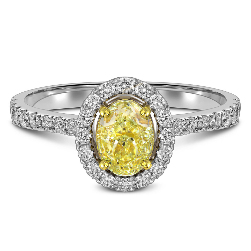 Помолвочное кольцо из белого золота с бриллиантами (063115)