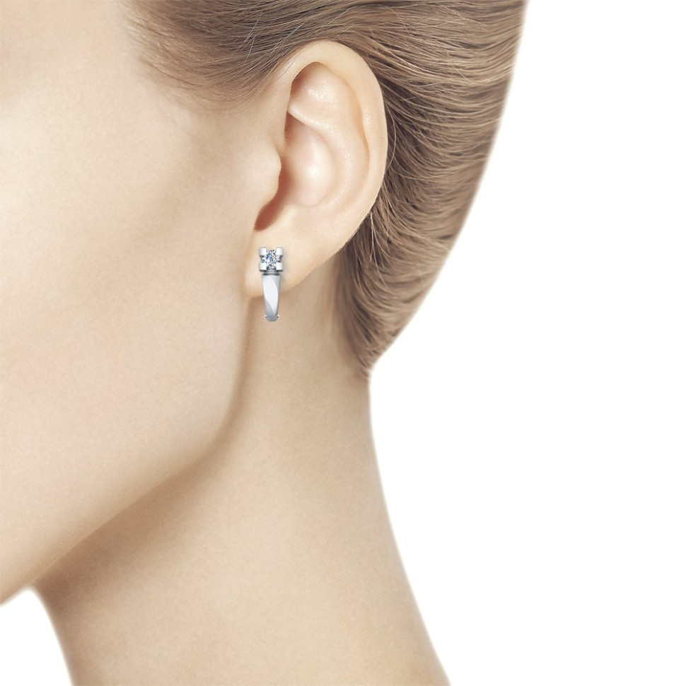 Серьги из белого золота с бриллиантами (042890)