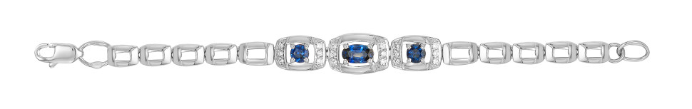 Браслет из белого золота с сапфирами и бриллиантами (063042)
