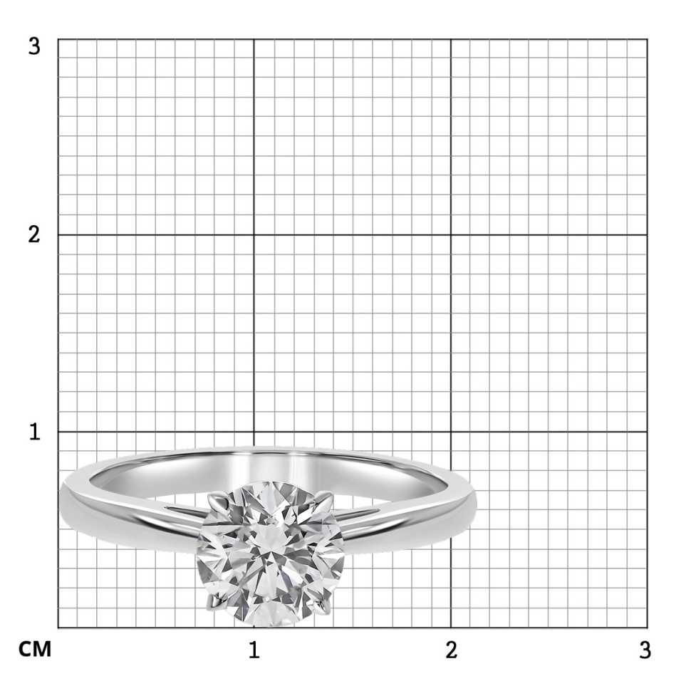 Помолвочное кольцо из белого золота с бриллиантом (060539)
