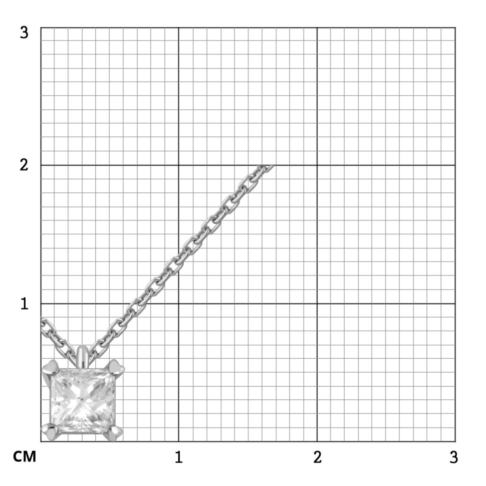 Колье из белого золота с бриллиантом (051928)