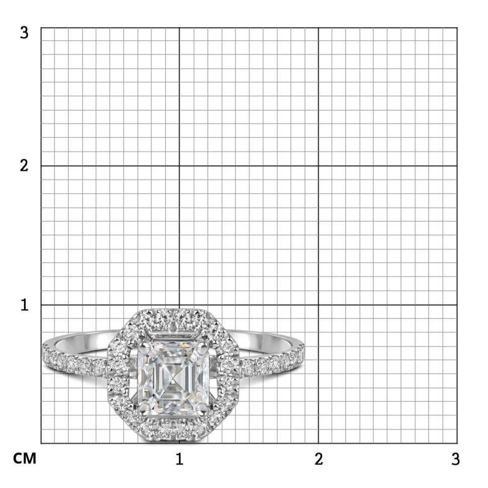 Помолвочное кольцо из белого золота с бриллиантами (049664)