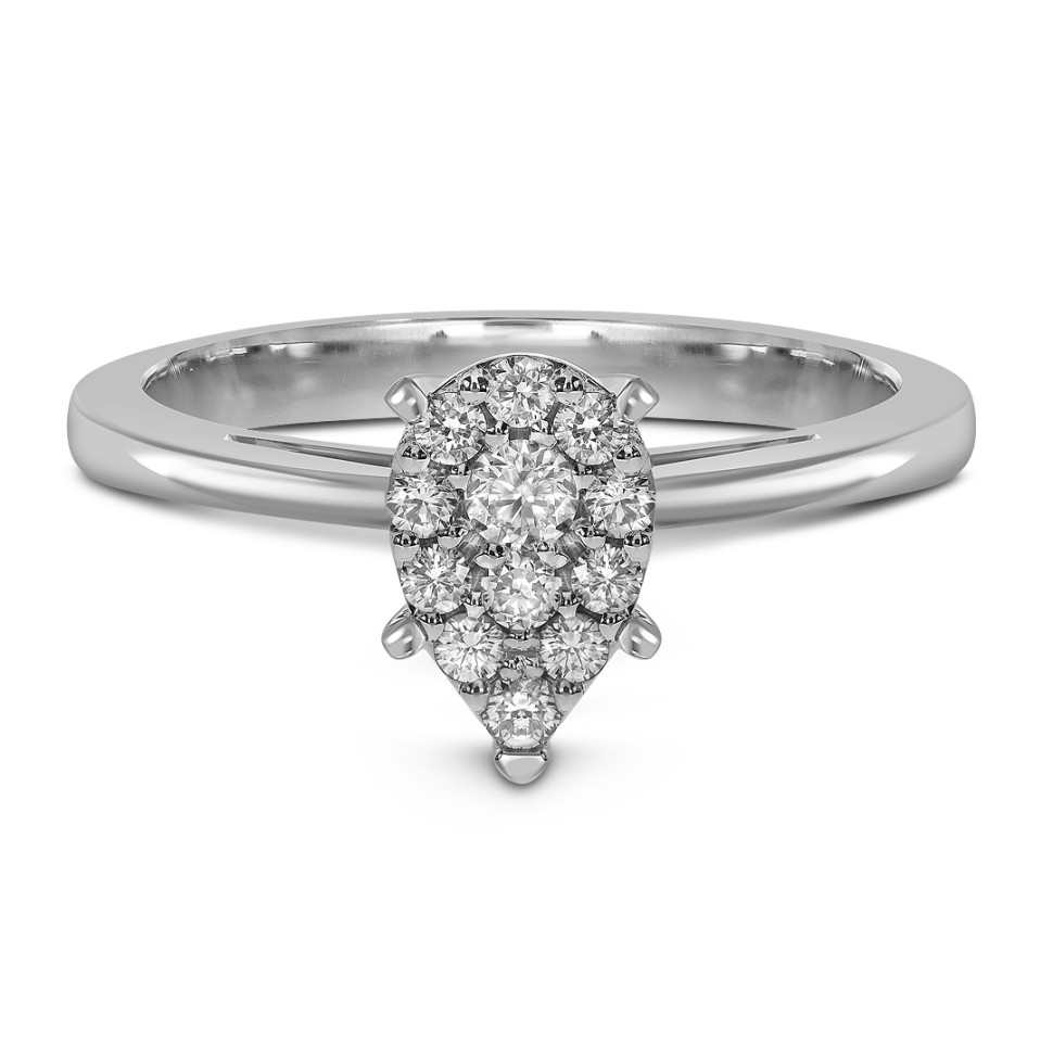 Кольцо из белого золота с бриллиантами (039594)