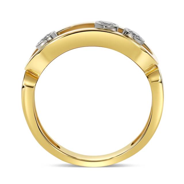 Кольцо из жёлтого золота с бриллиантами (061553)