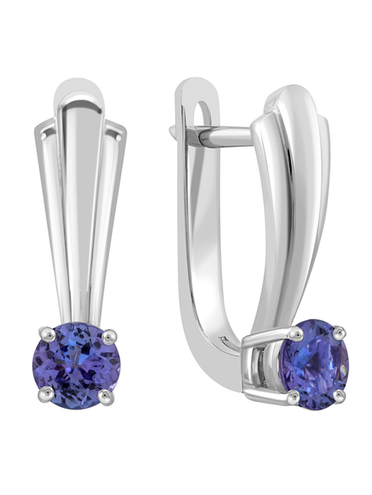 Серьги из белого золота с танзанитами (042956)