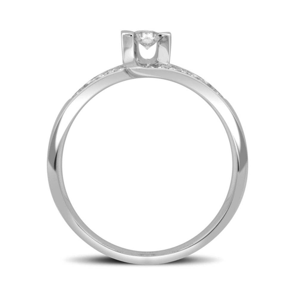 Помолвочное кольцо из белого золота с бриллиантами (029380)