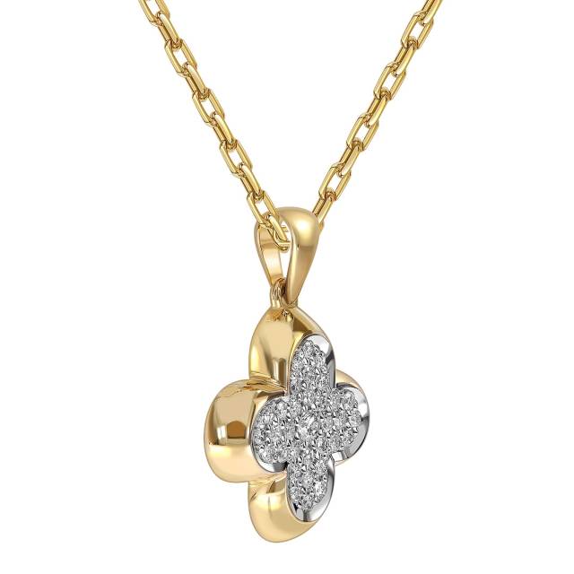 Кулон из жёлтого золота с бриллиантами (061051)