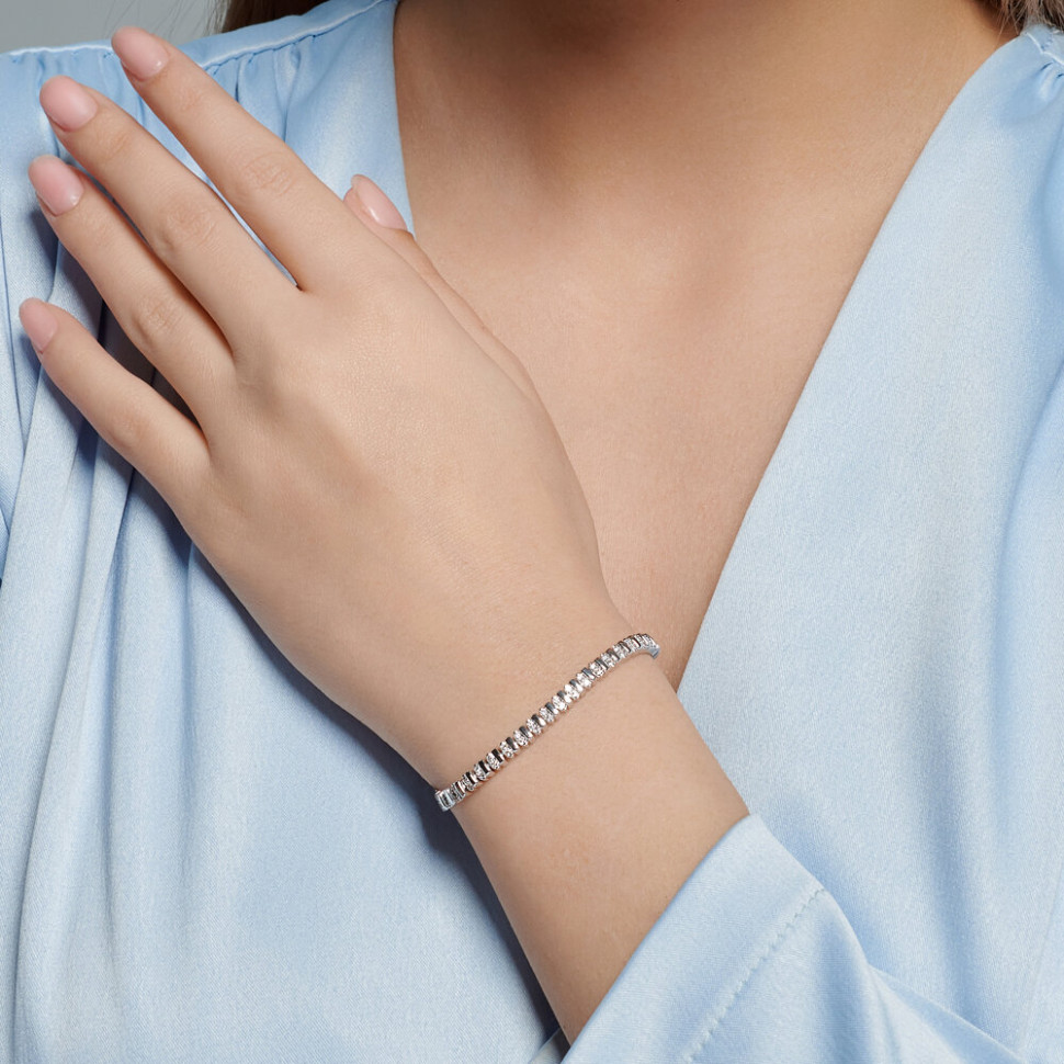 Браслет из белого золота с бриллиантами (052777)