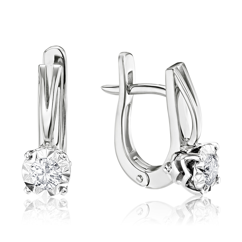 Серьги из белого золота с бриллиантами (053032)