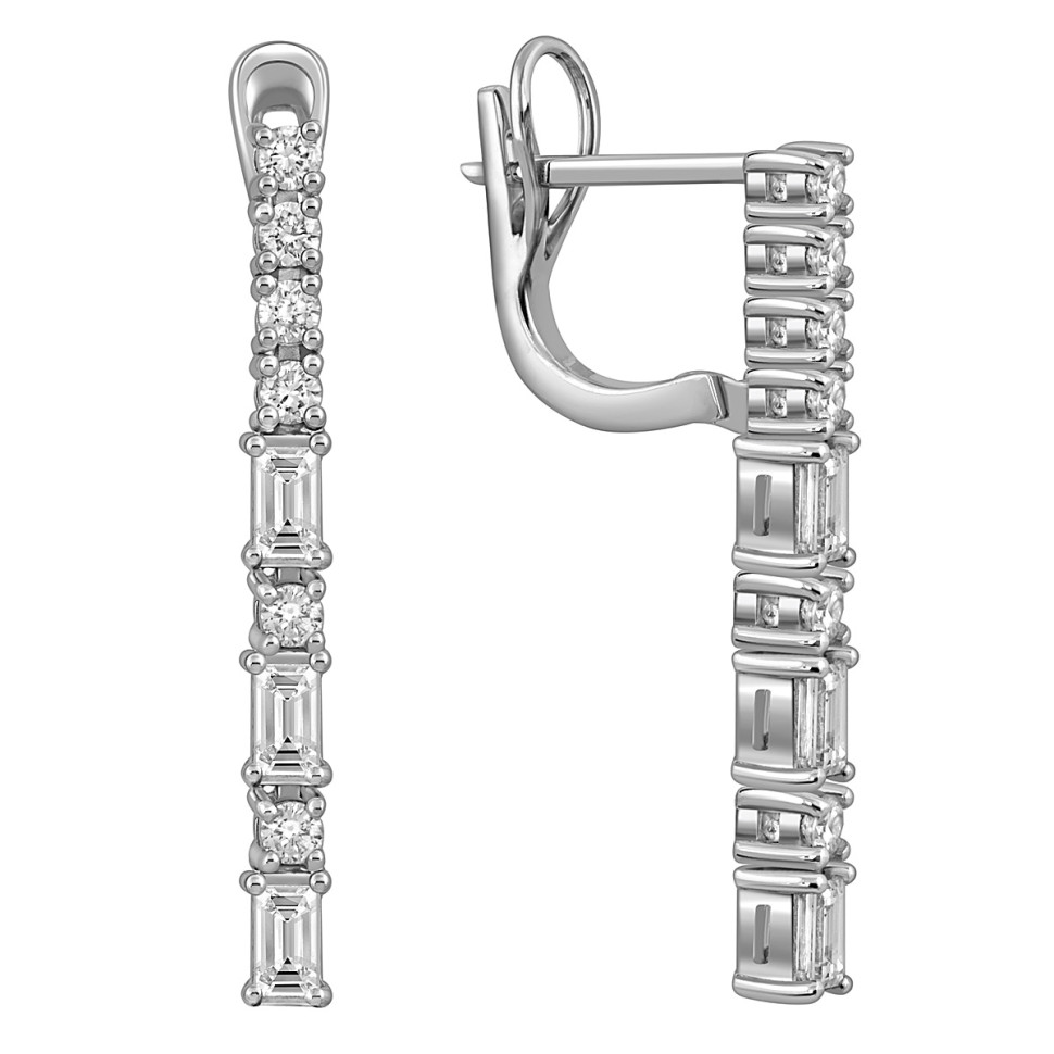 Серьги из белого золота с бриллиантами (051573)