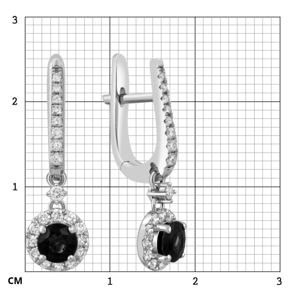 Серьги из белого золота с бриллиантами (049673)