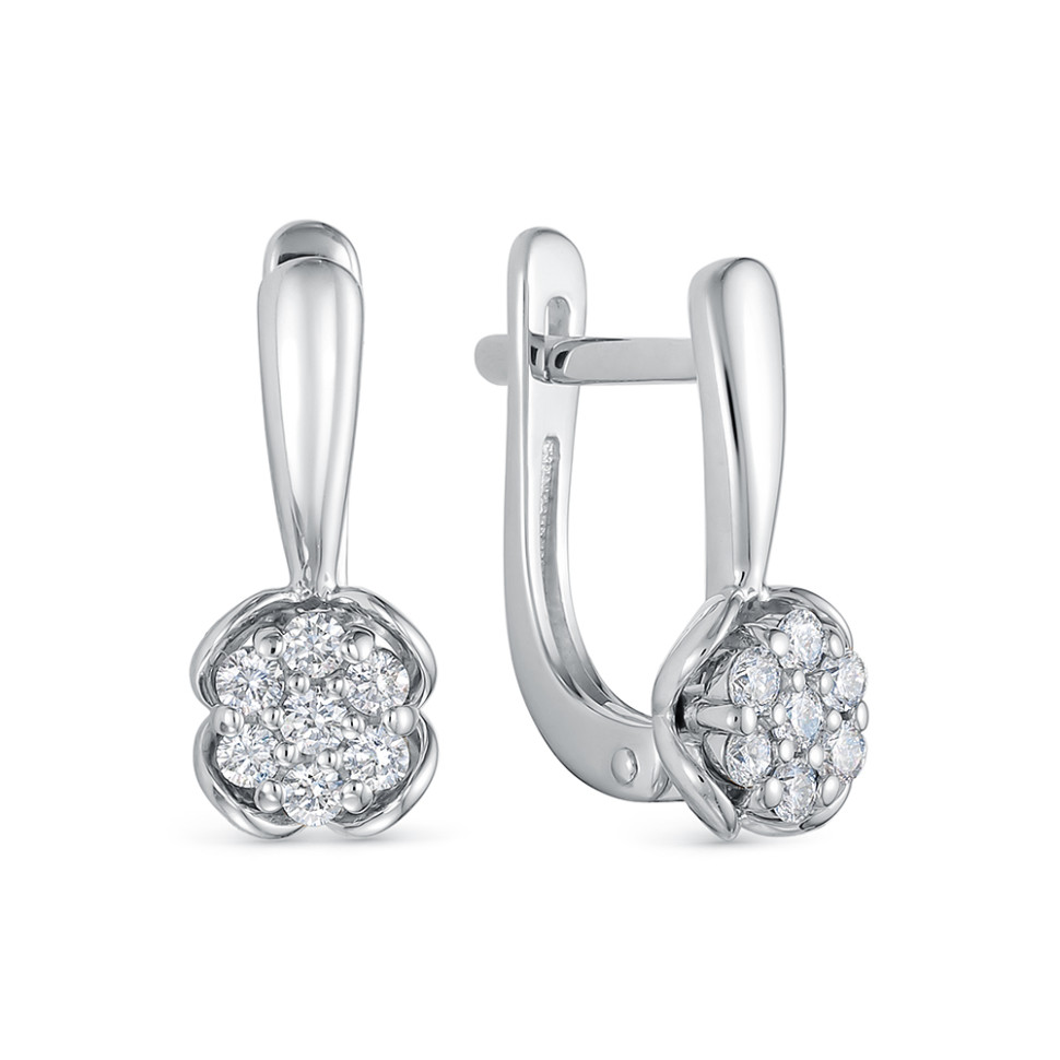 Серьги из белого золота с бриллиантами (061098)