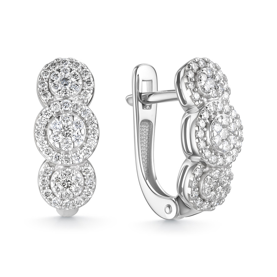 Серьги из белого золота с бриллиантами (060580)