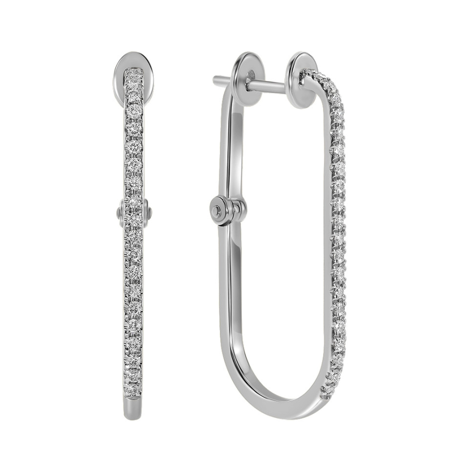 Серьги из белого золота с бриллиантами  (058616)